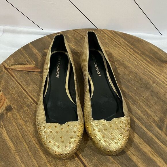 Rebecca Minkoff Metallic Gold Ballet Flats - Size 6.5 - Picture 1 of 11